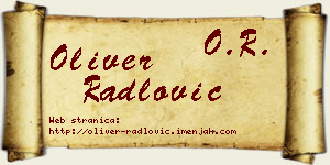 Oliver Radlović vizit kartica